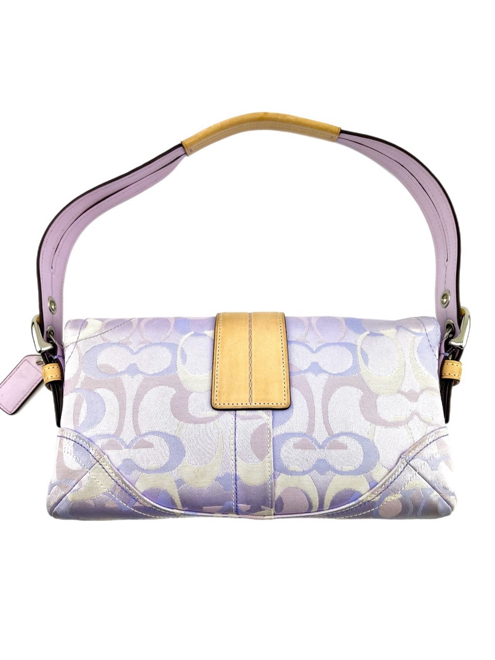COACH Purple Soho Signature LADYBUG Shoulder Bag/Leather Buckle Style 1555 Y2K - Picture 2 of 16